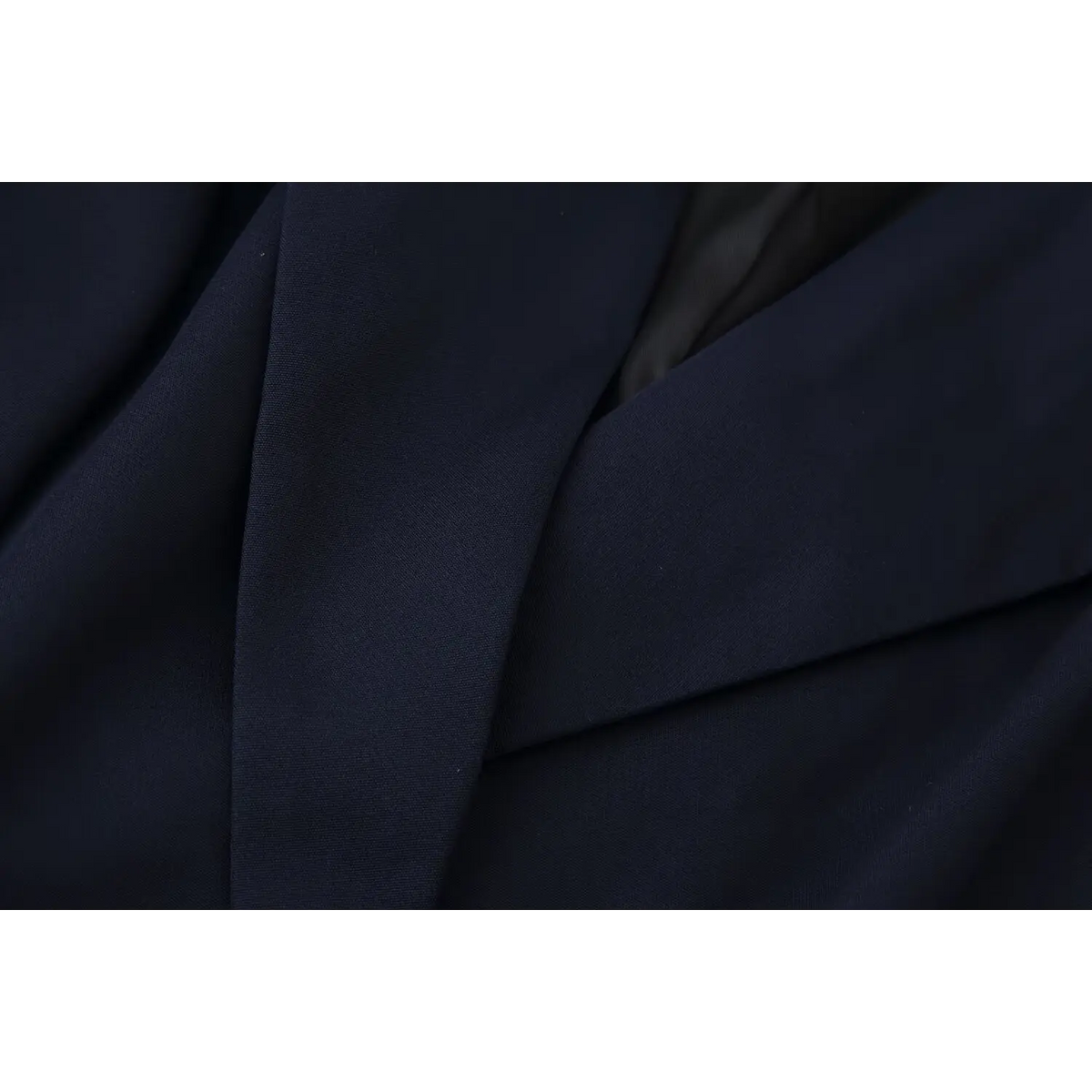 Close-up of wrap V neck stitching