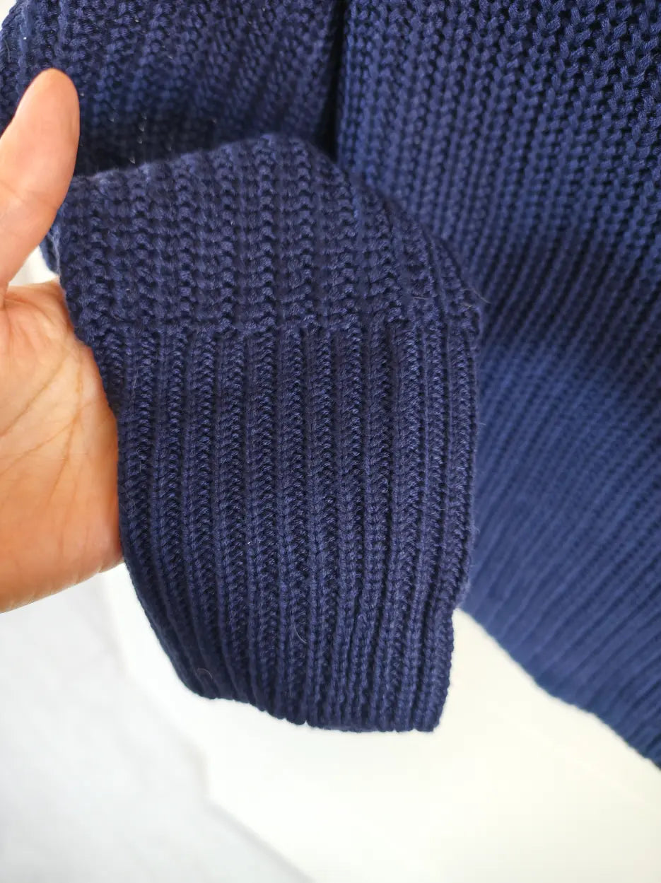 Close-up of ribbed knit cuff