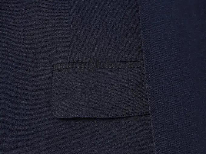 Close-up of flap pocket stitching