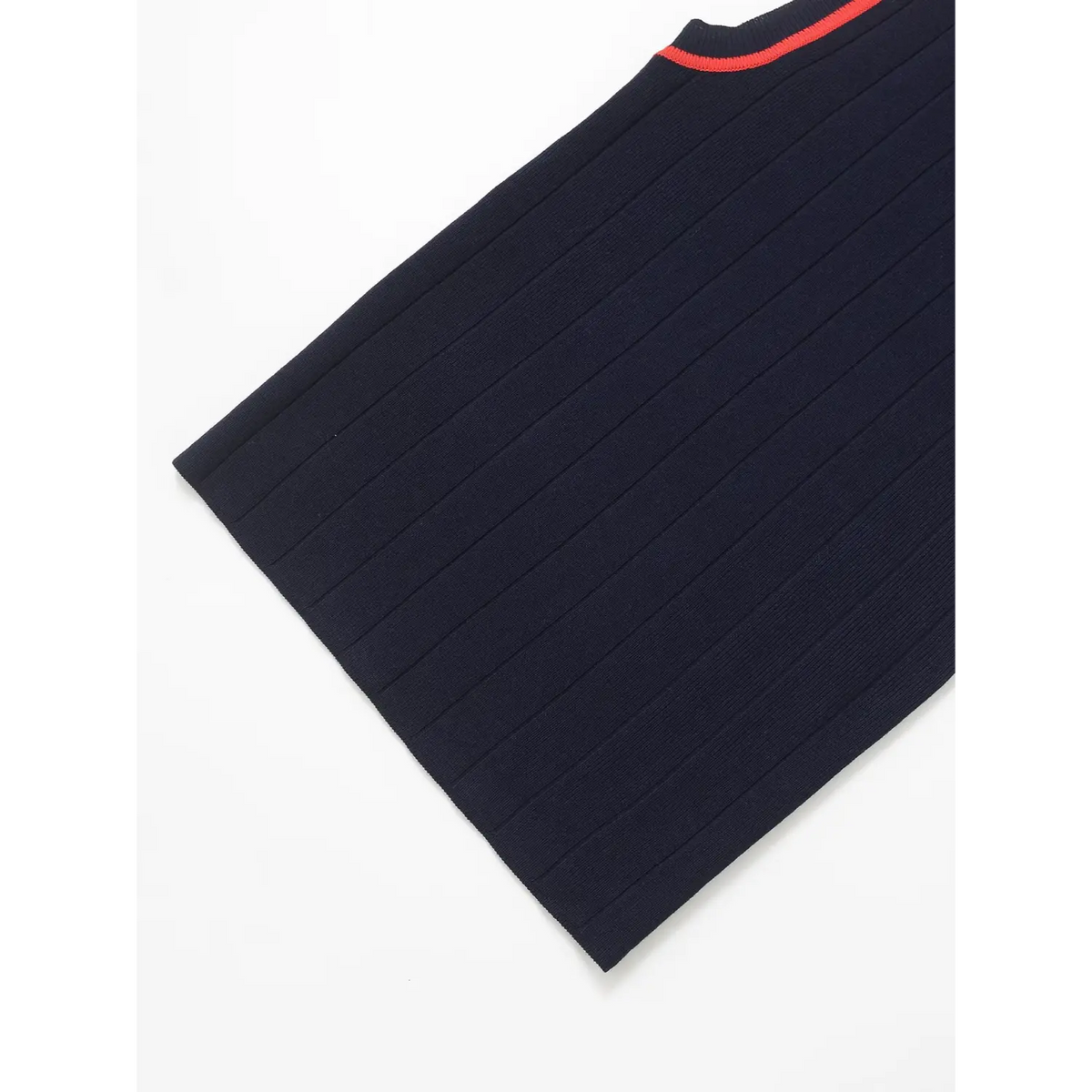 Close-up of vertical ribbed knit fabric