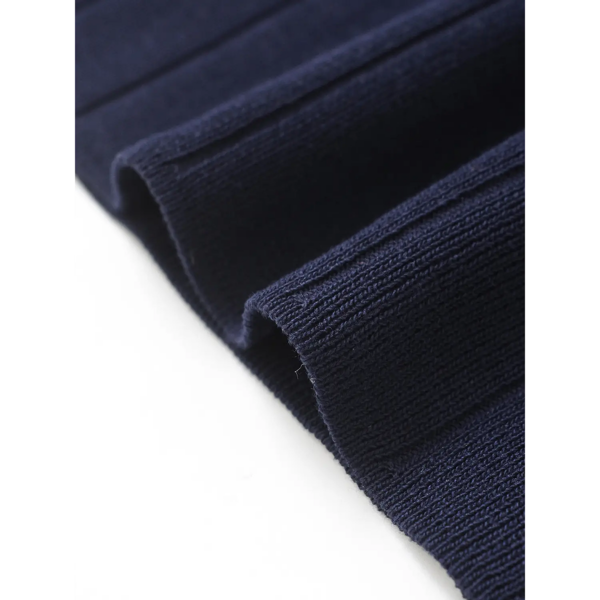 Close-up of ribbed hem edge