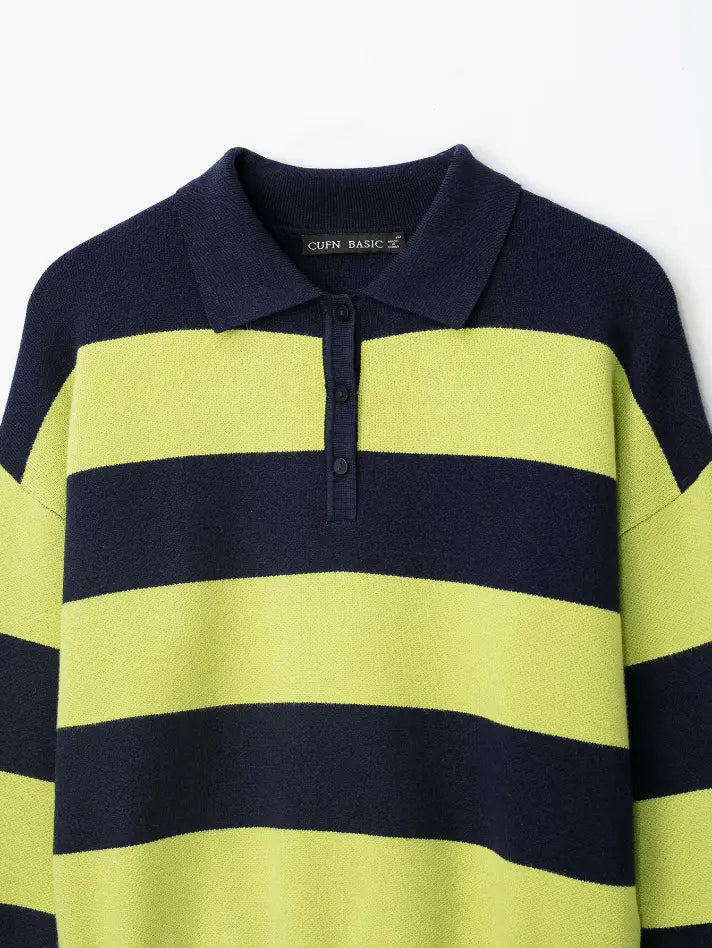 Close-up of polo collar and button placket
