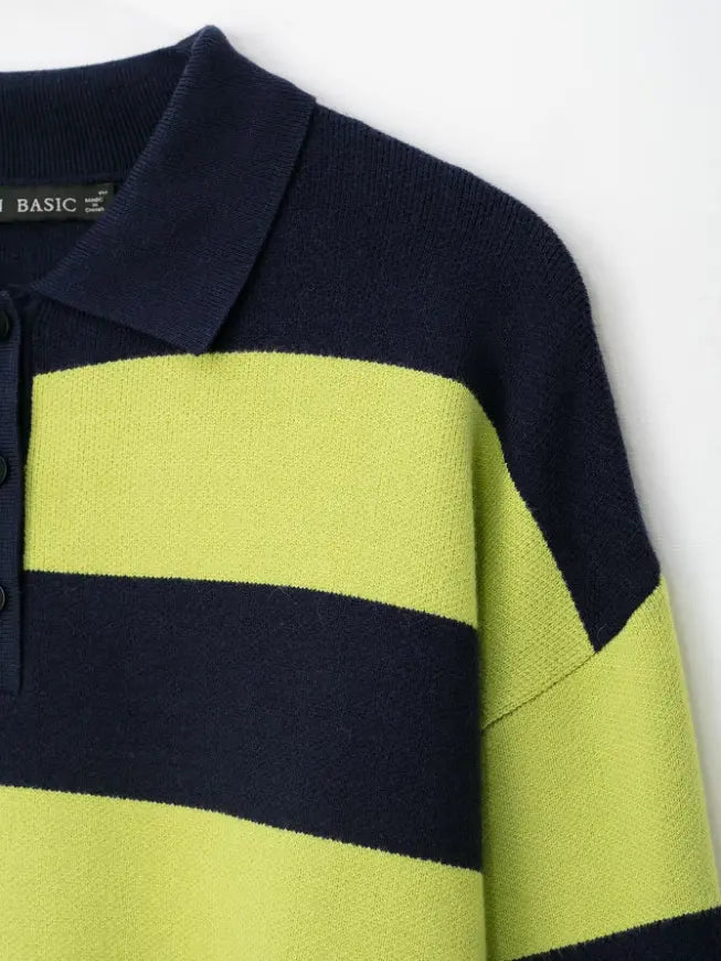 Close-up of shoulder yoke and stripe detail