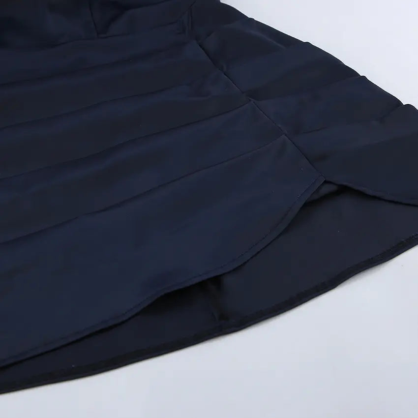 Close-up of curved asymmetric hem