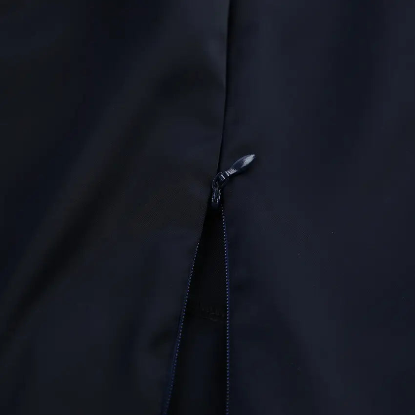 Close-up of back zipper
