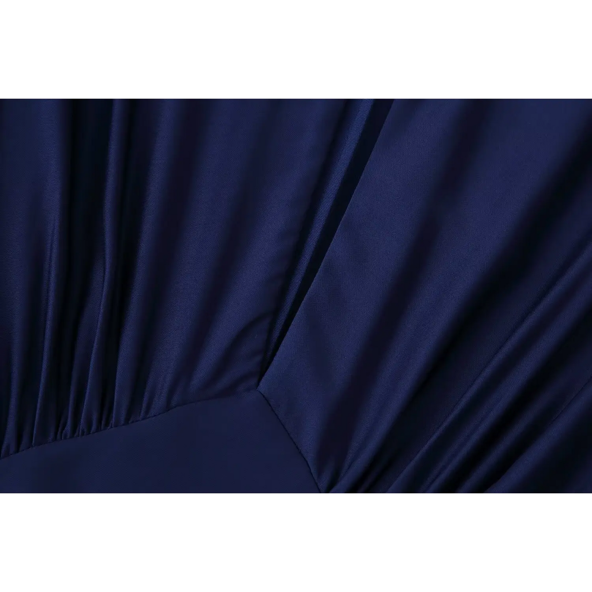 Close-up of ruched satin bodice