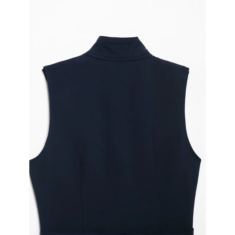Close-up of back stand collar and armholes