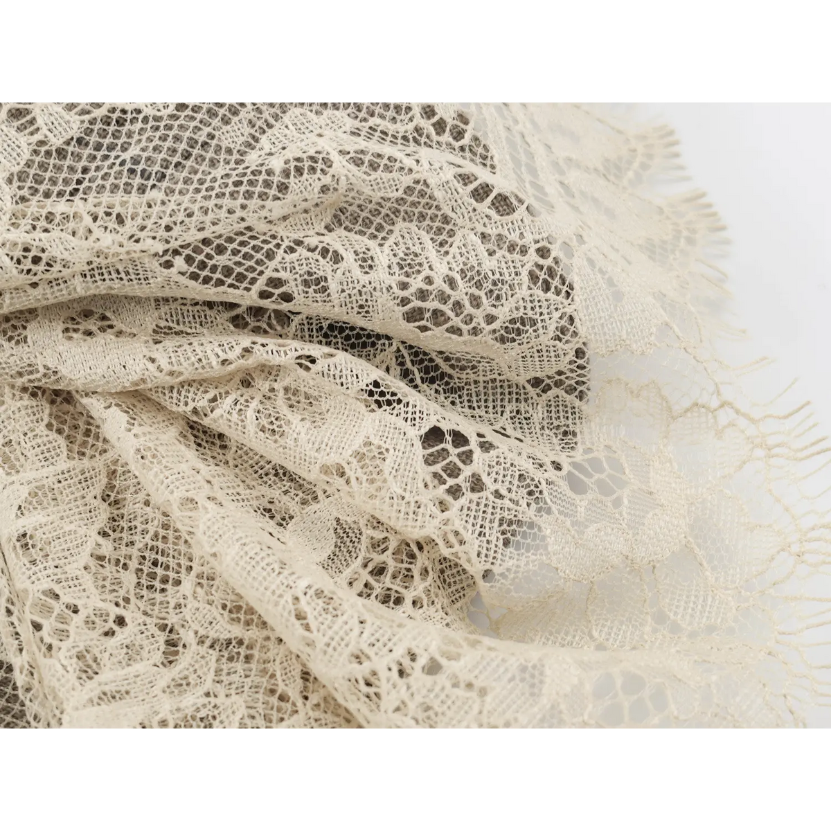 Close-up of floral lace fabric texture