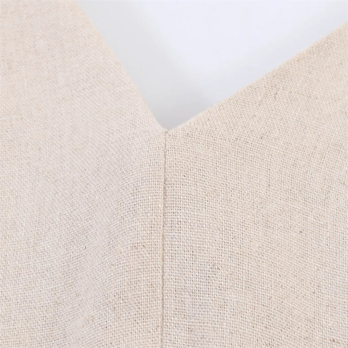 Close-up of V neck stitching