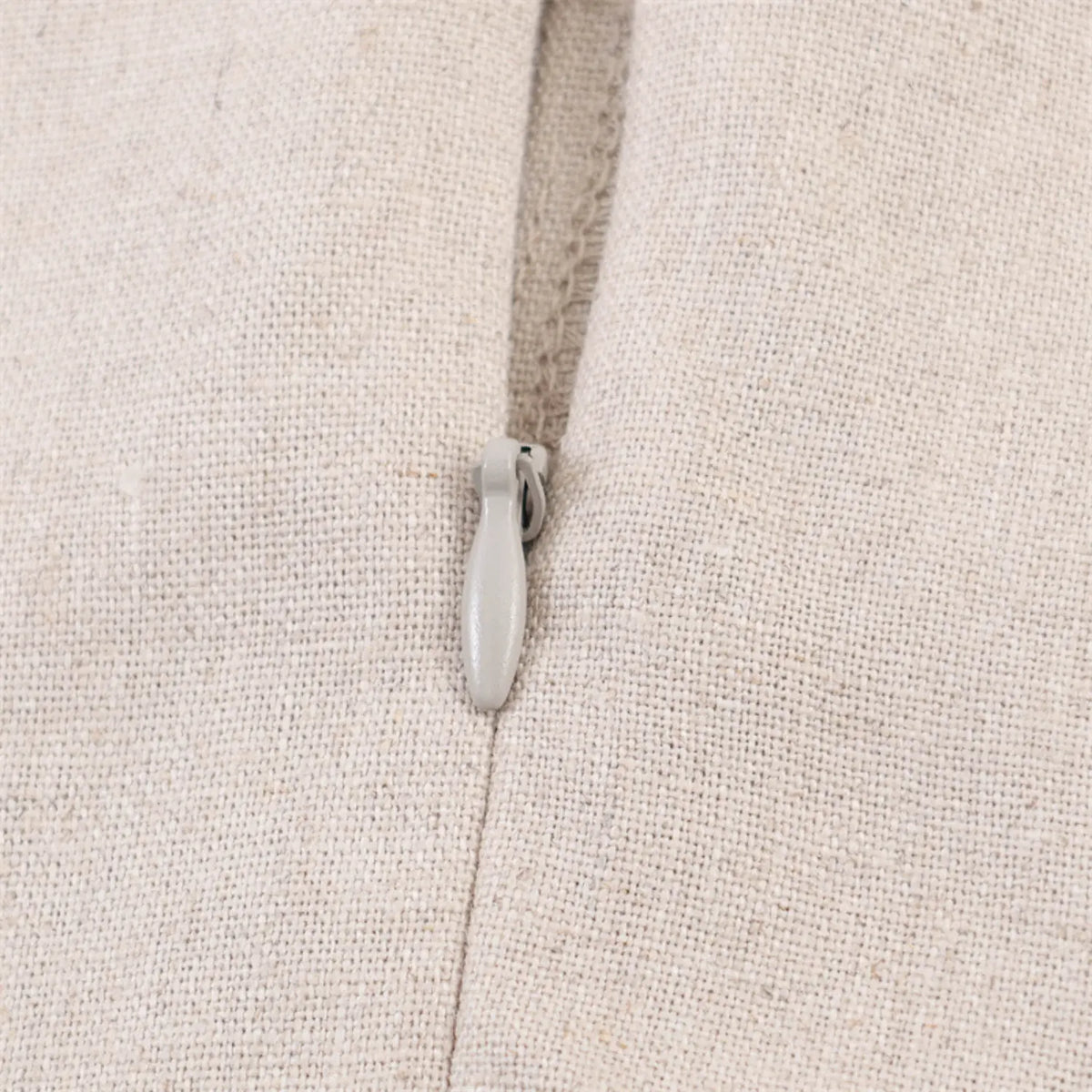 Close-up of back zipper pull