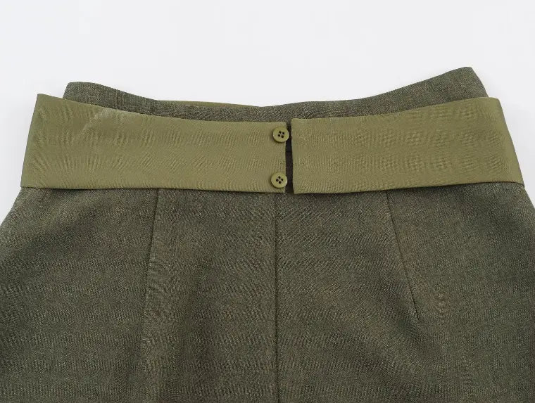 Close-up of back waistband and buttons