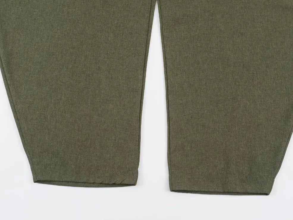 Close-up of balloon leg shape and cropped hem