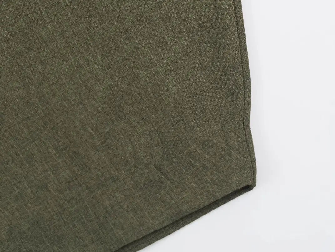 Close-up of side seam and straight hem