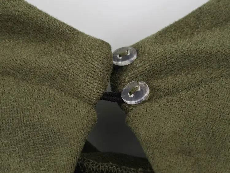 Close-up of back button closure