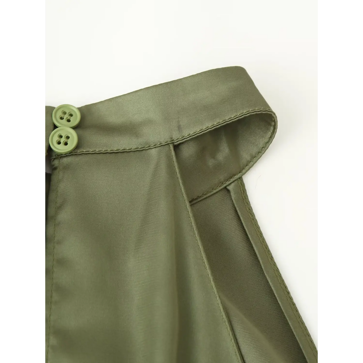Close-up of back neck button detail