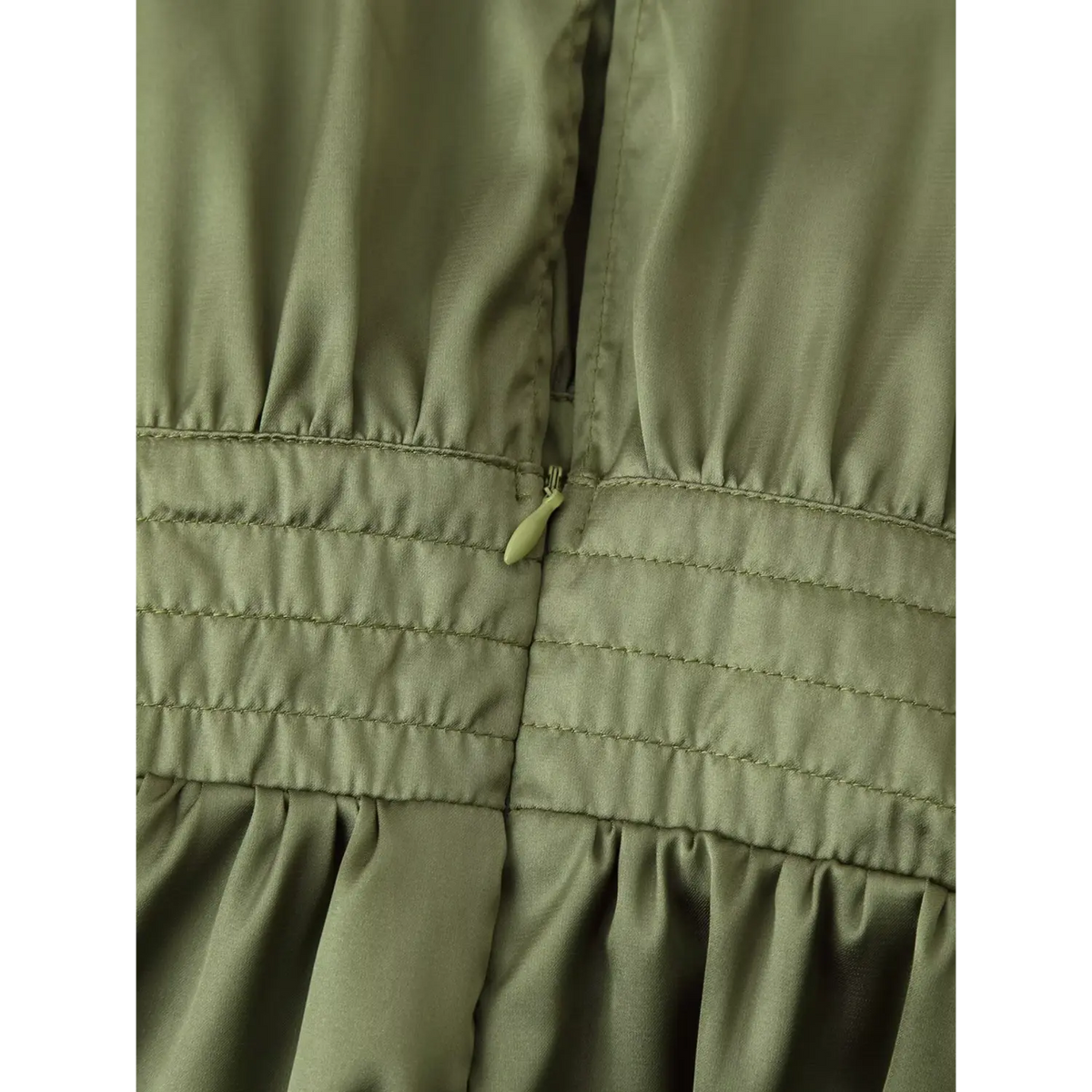 Close-up of back waist zip