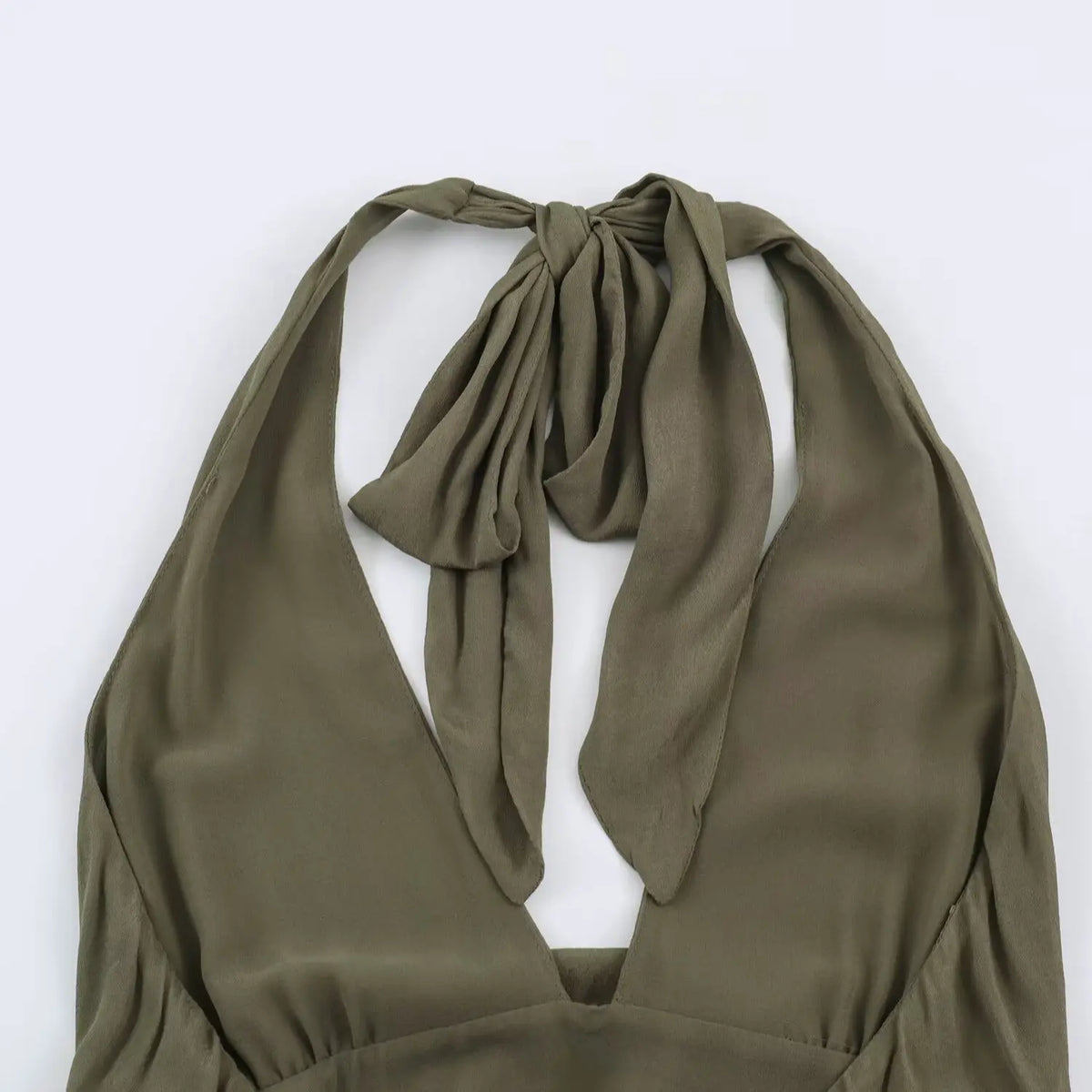 Close-up of back halter neck tie