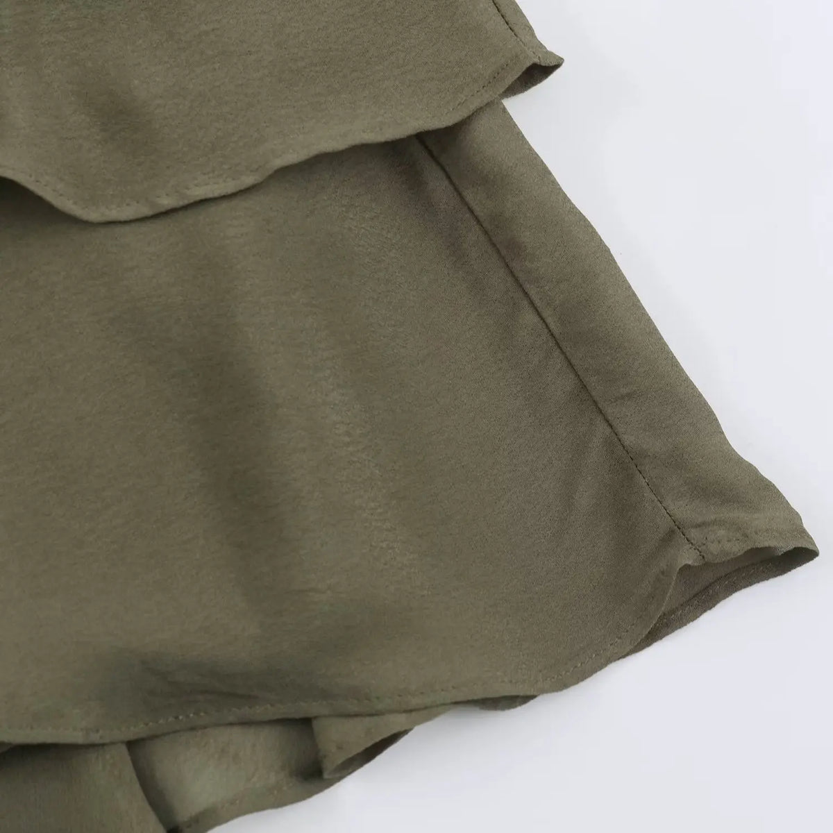 Close-up of skirt hem stitching