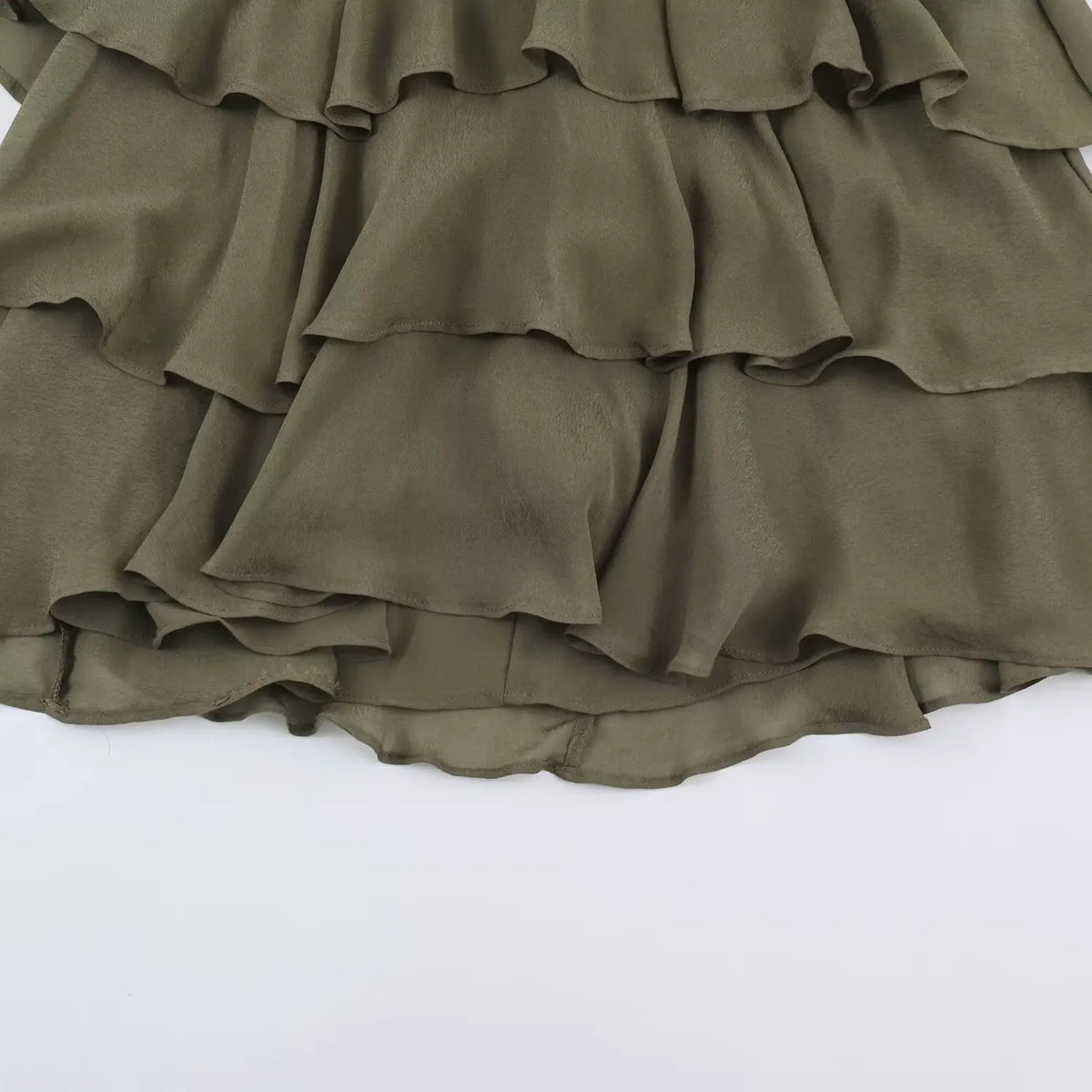 Close-up of layered ruffle skirt