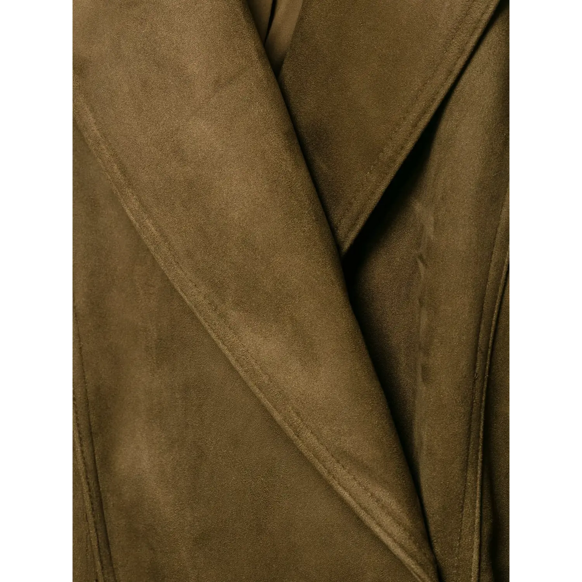 Close-up of shawl collar wrap and topstitching