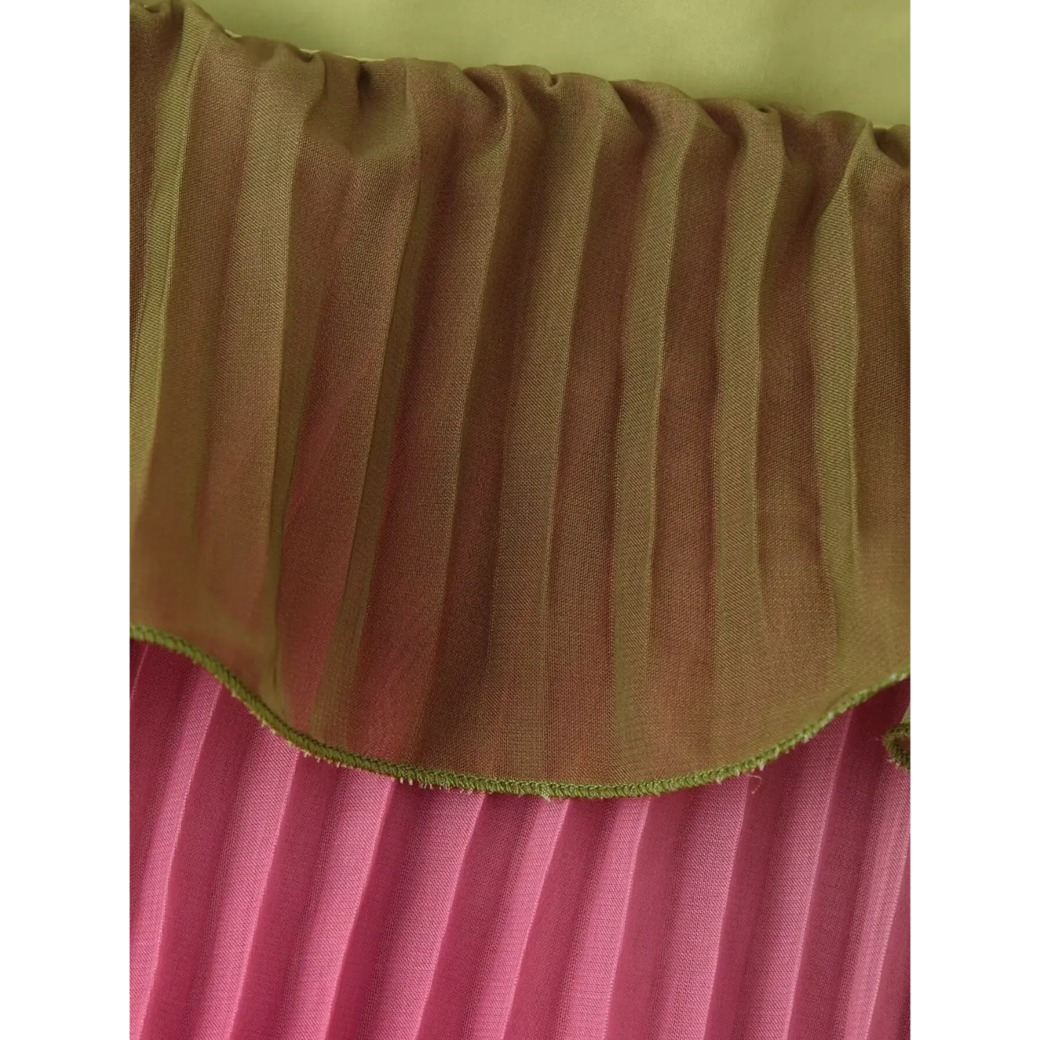 Vertical permanent pleated chiffon fabric closeup, layered women cami dress