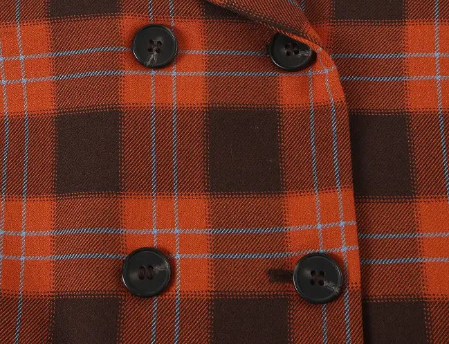 Macro close-up of black double breasted buttons