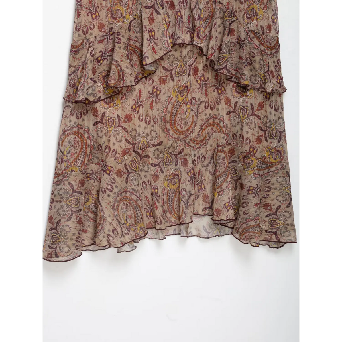 Close-up of tiered ruffle layers