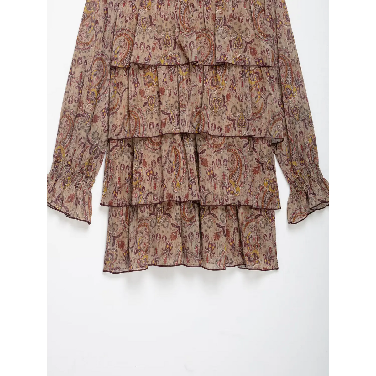 Close-up of tiered ruffle layers
