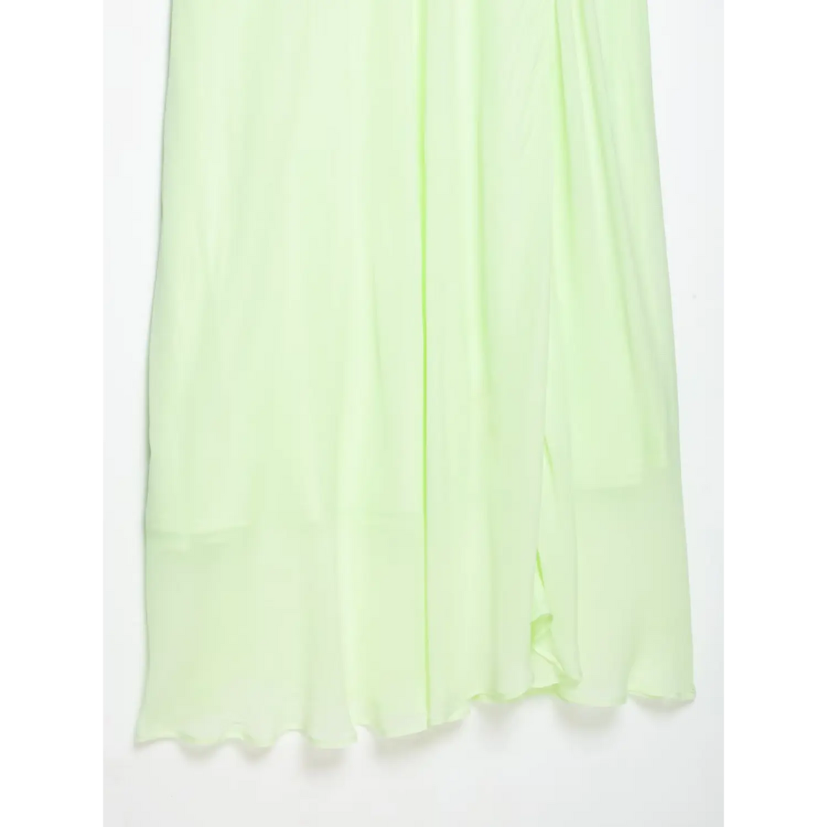 Pale mint green maxi dress hem detail, flowy long skirt, summer women outfit