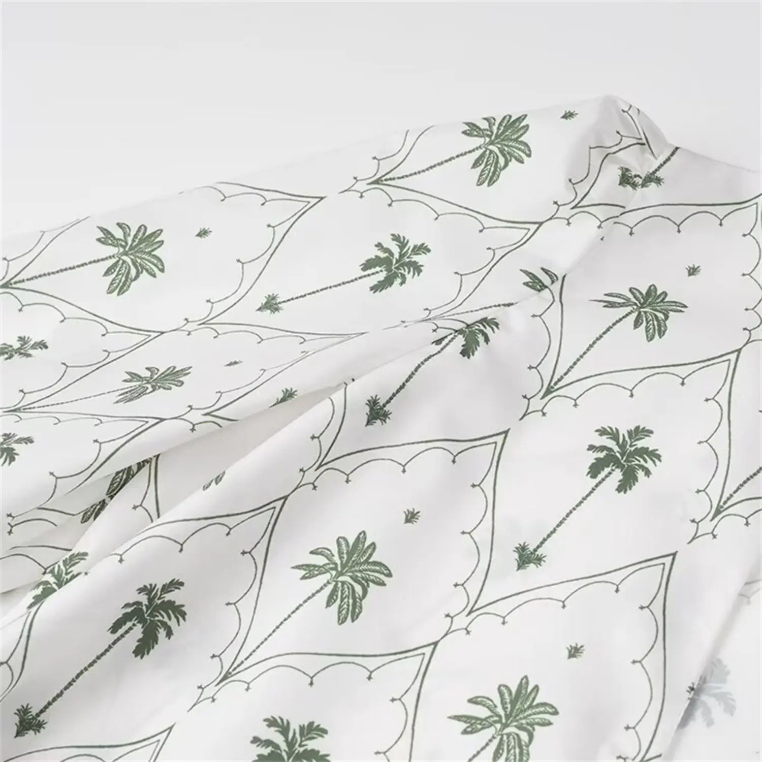 Macro close-up of palm tree geometric pattern fabric texture