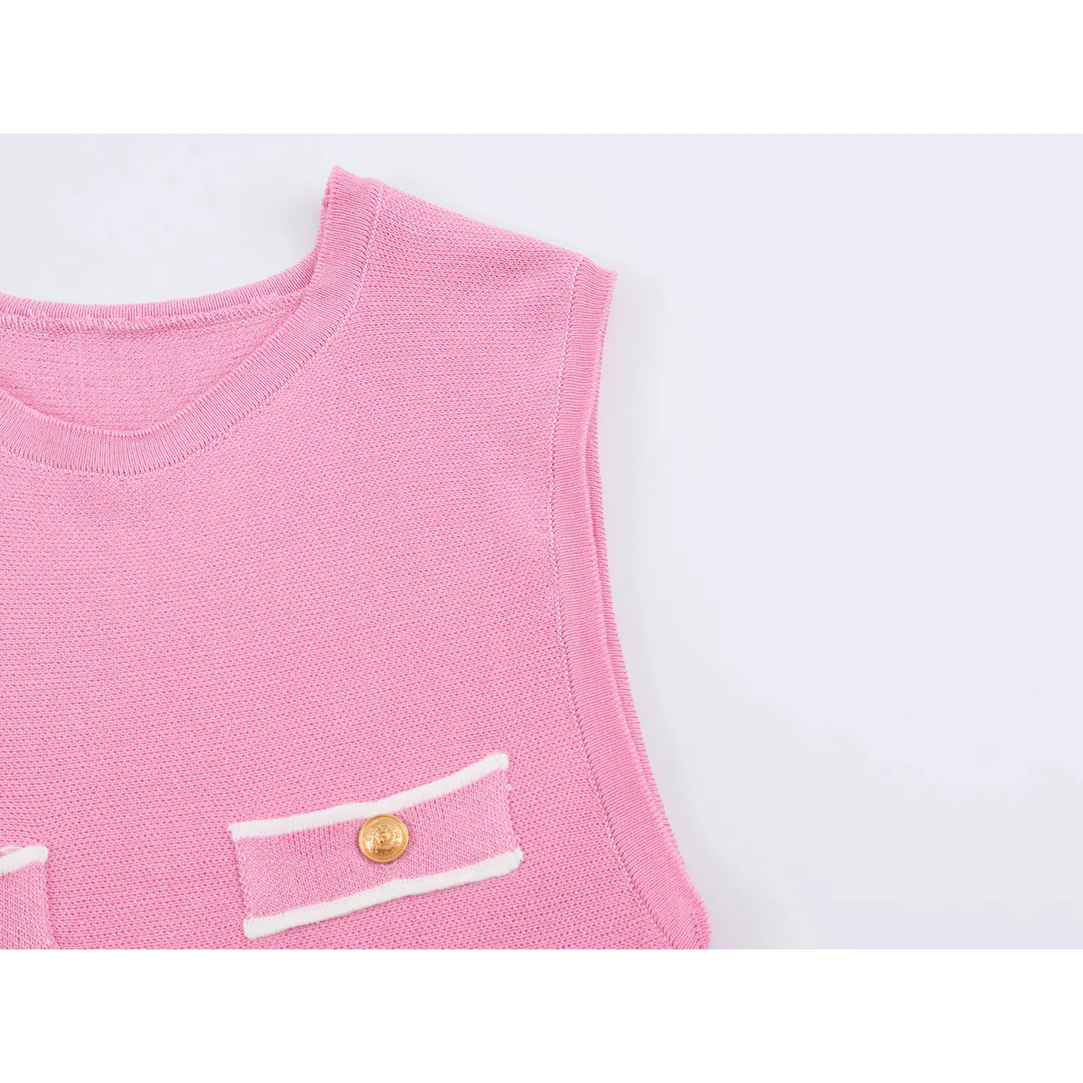 Close-up of shoulder armhole and chest pocket detail