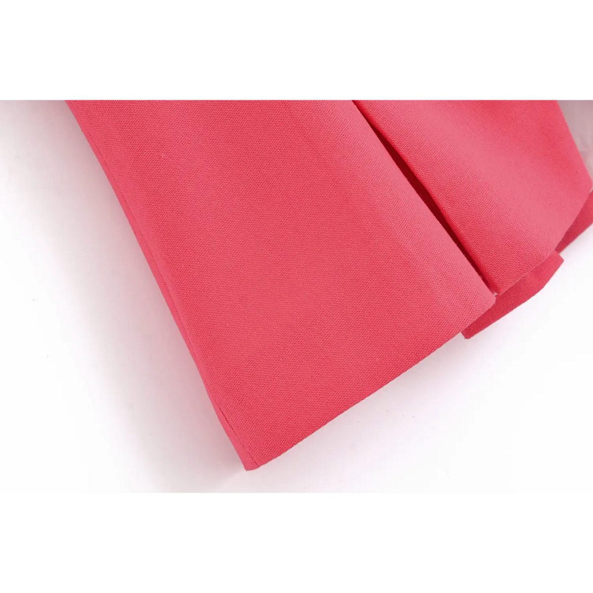 Close-up of peplum hem stitching