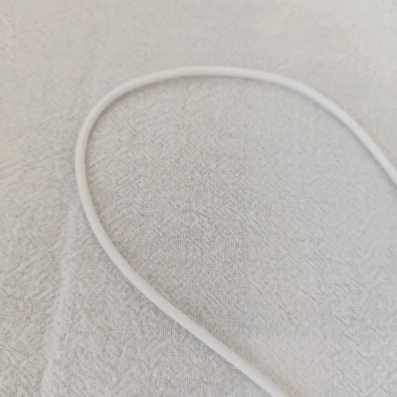 Close‑up ultra thin white spaghetti strap fabric texture