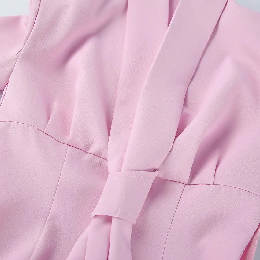 Close-up of self tie waist knot
