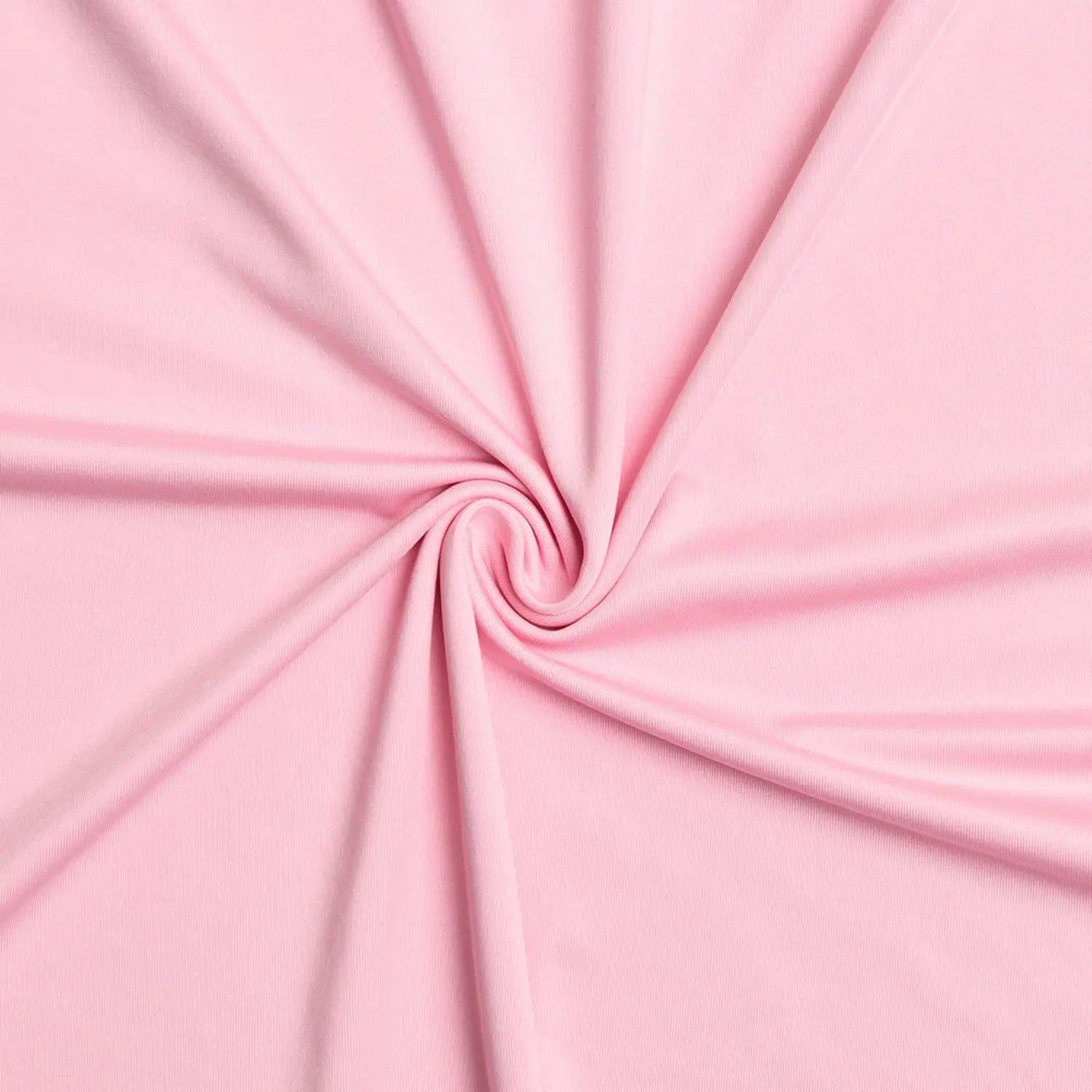 Twisted fabric texture display of soft stretch pink jersey material