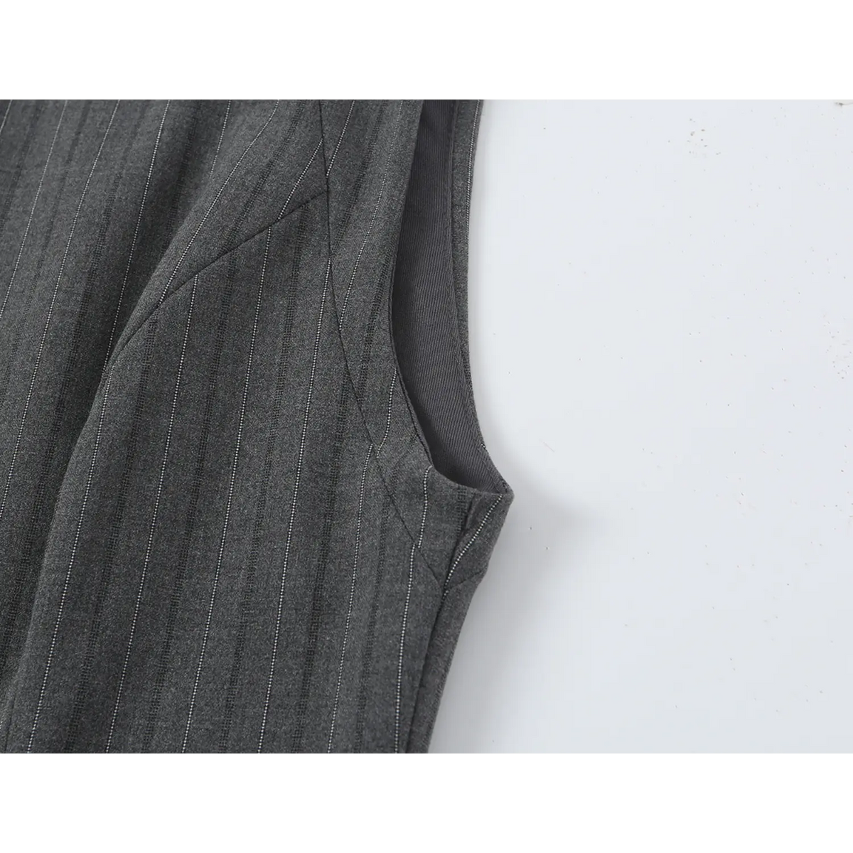 Close-up of armhole binding stitch
