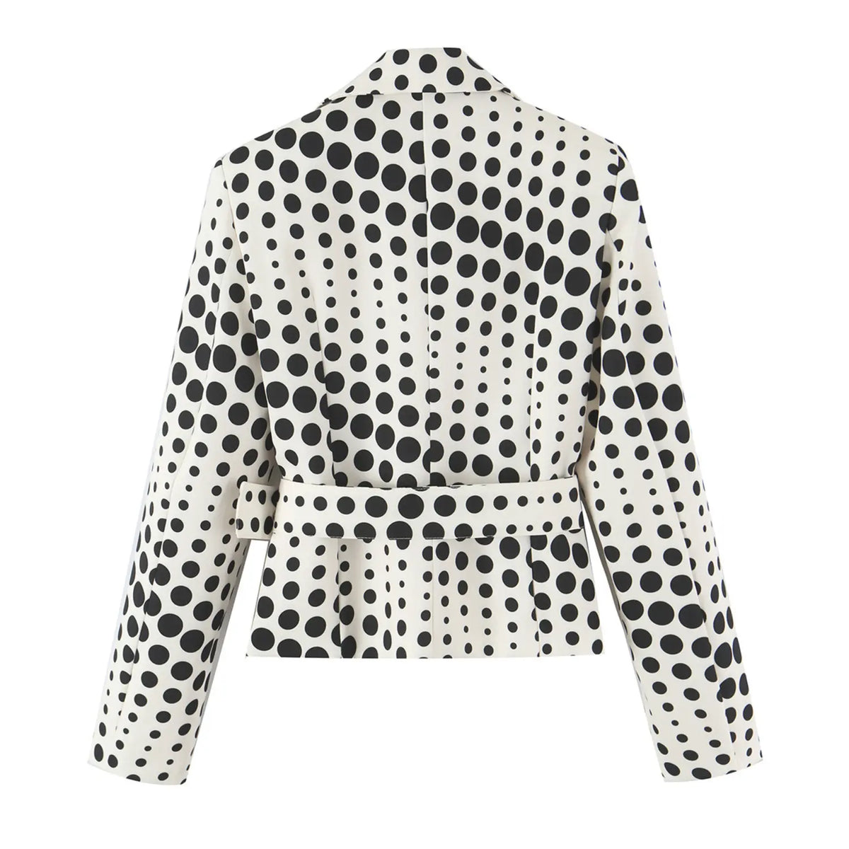 Polka dot belted peplum blazer, back flat lay