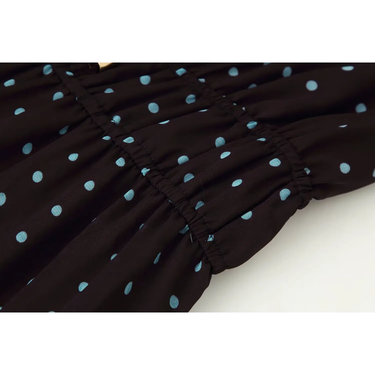 Close-up of elasticated gathered waist