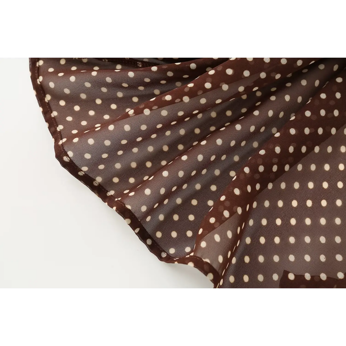 Close-up of rolled hem finish