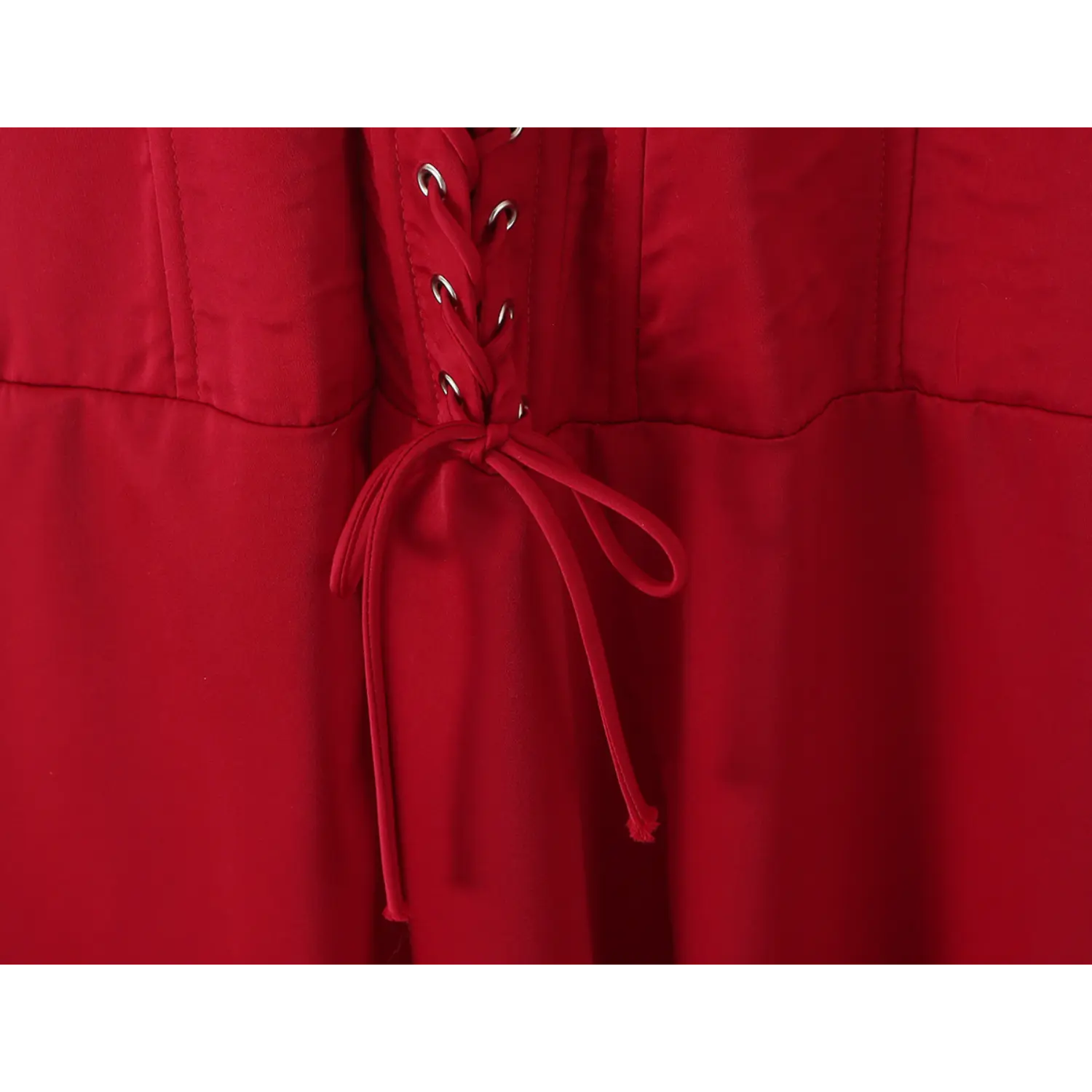 Close‑up of back lace‑up tie string detail
