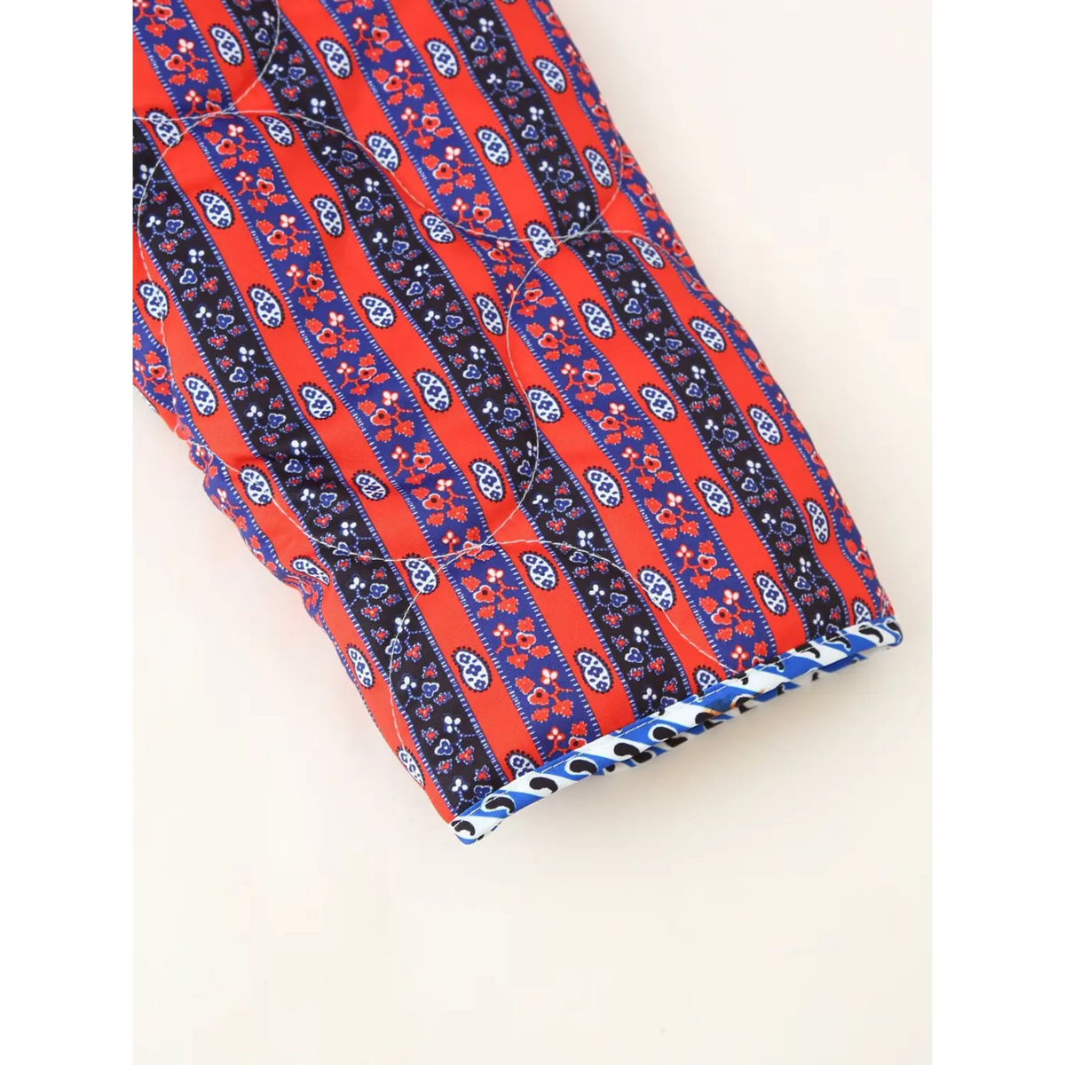 Close-up of quilted sleeve cuff