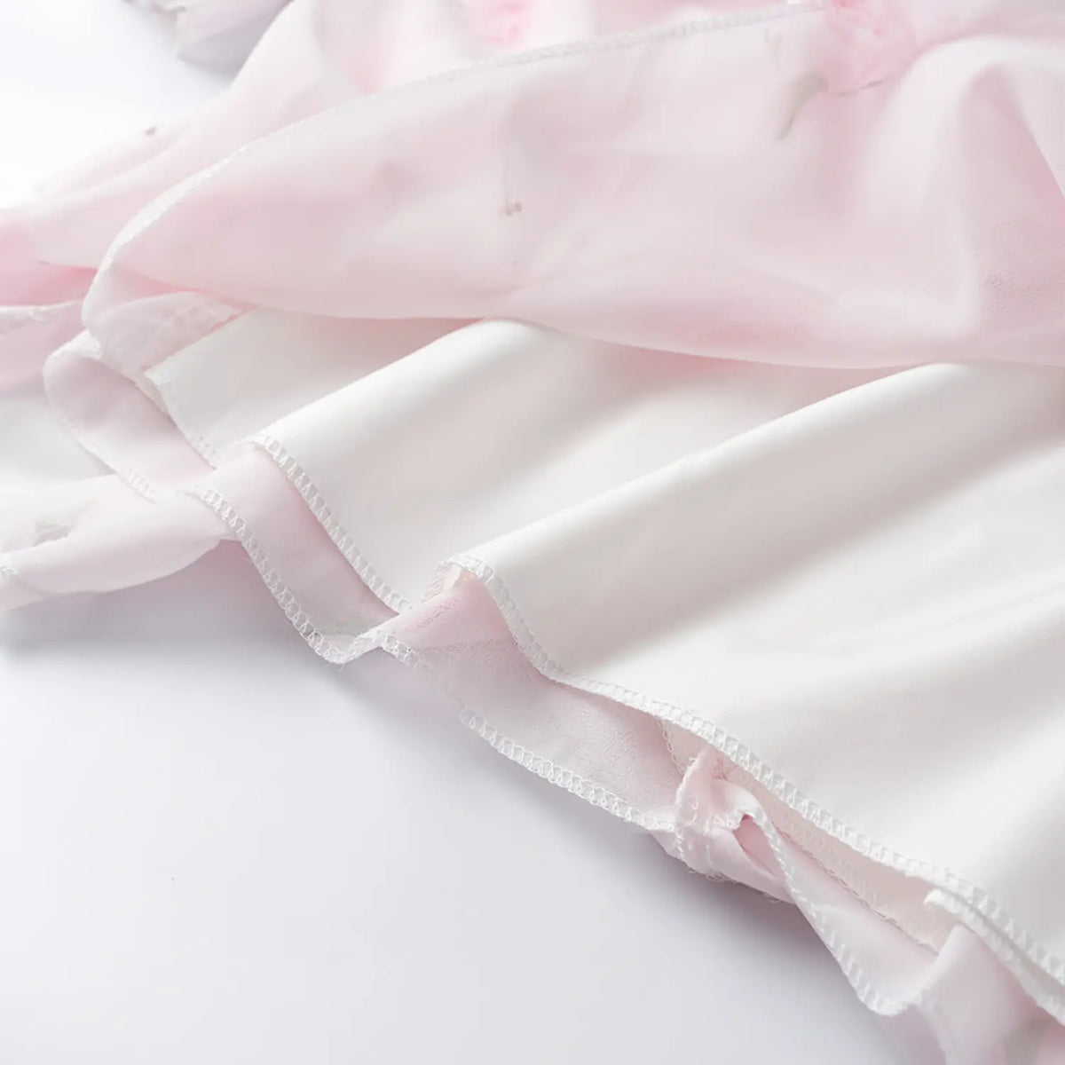 Close-up of white lining fabric