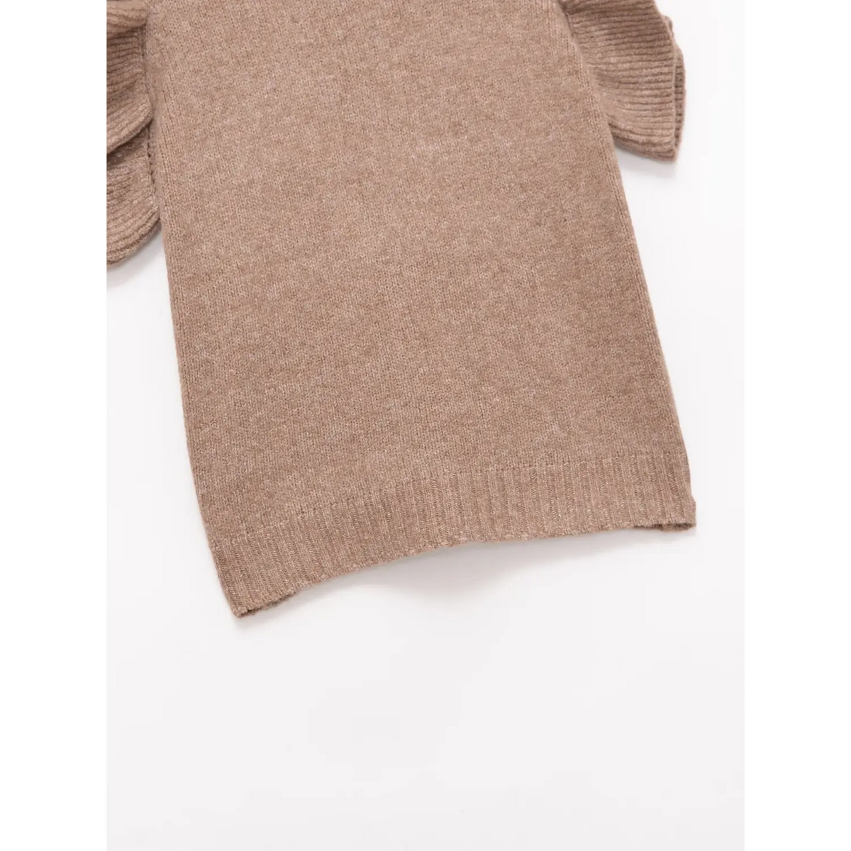 Close-up of oatmeal ribbed hem