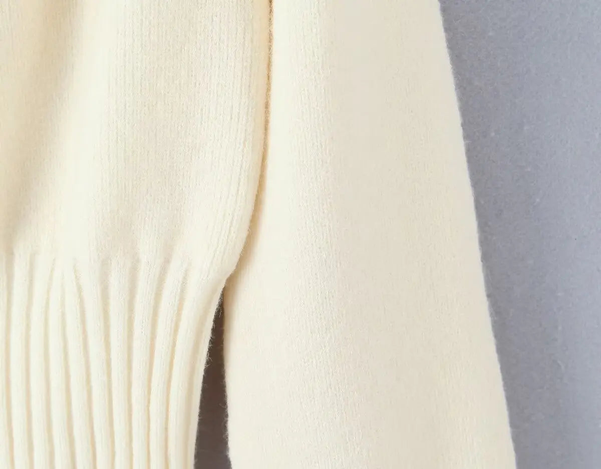 Close-up of ribbed cuff and sleeve