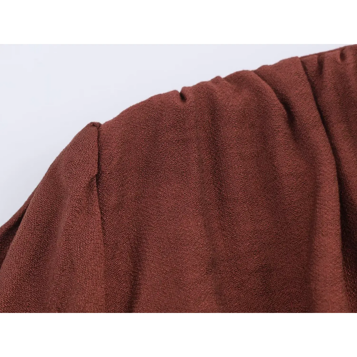 Close-up of shoulder gathering detail