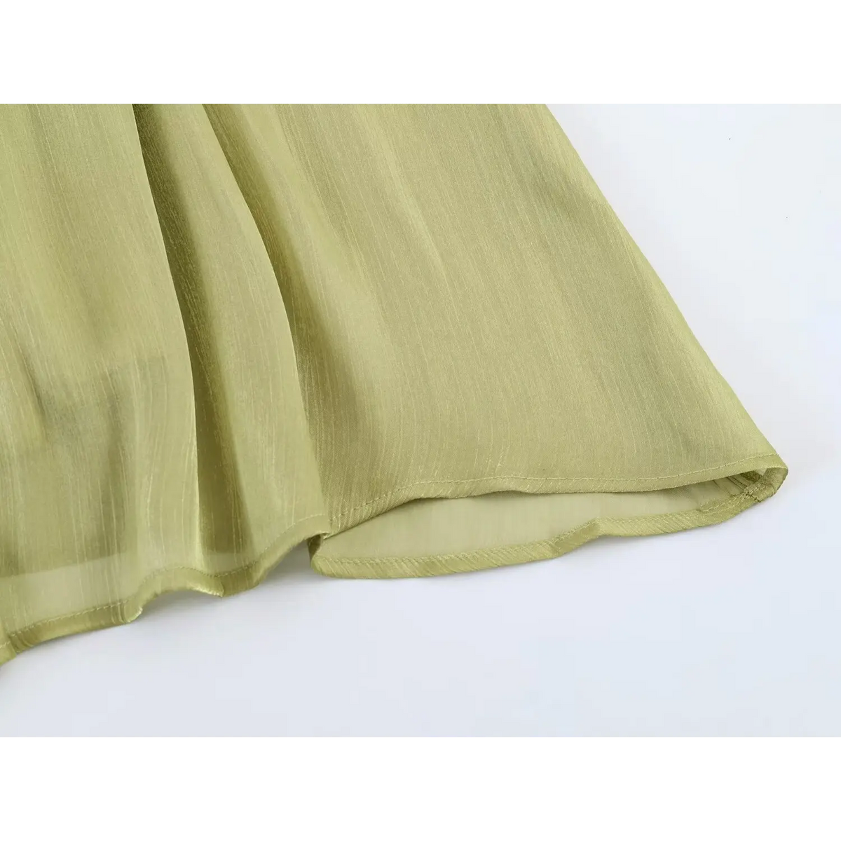Close-up of skirt hem edge