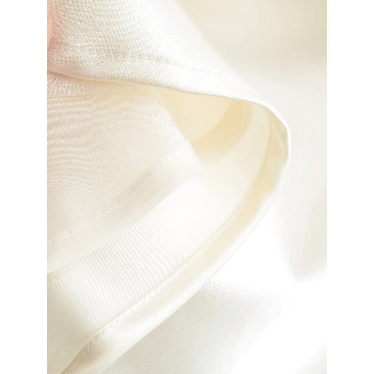 Satin & mesh double sheer fabric macro shot, top opaque satin coverage lightweight sheer mesh add layered flow breathable thin fabric shot
