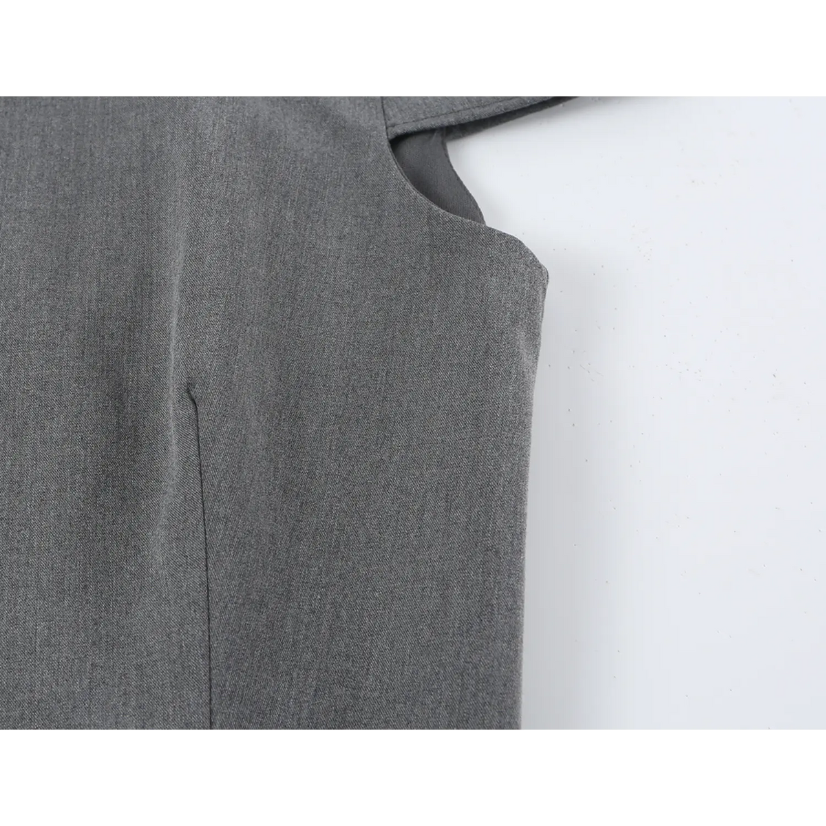 Close-up of armhole binding stitch