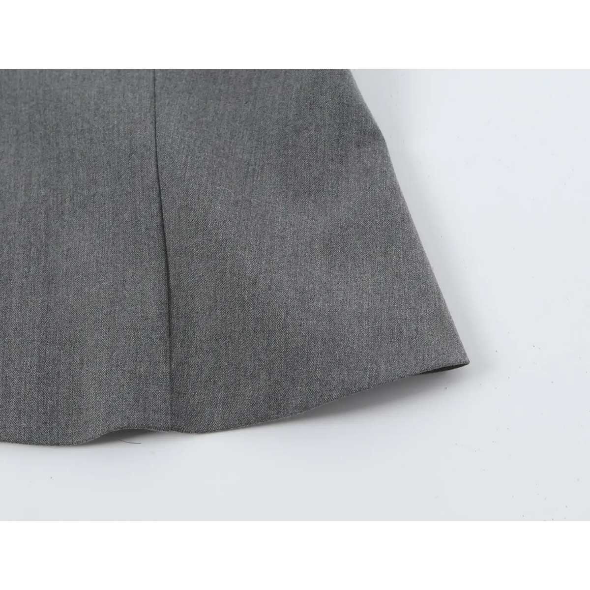 Close-up of side seam and hem edge