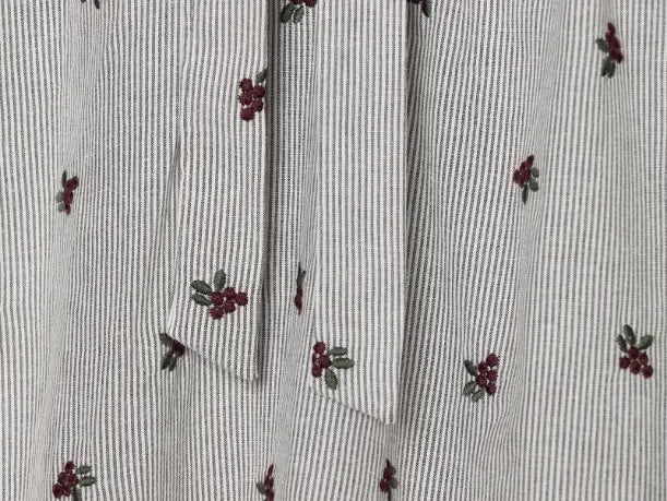 Macro close-up of berry cluster embroidery